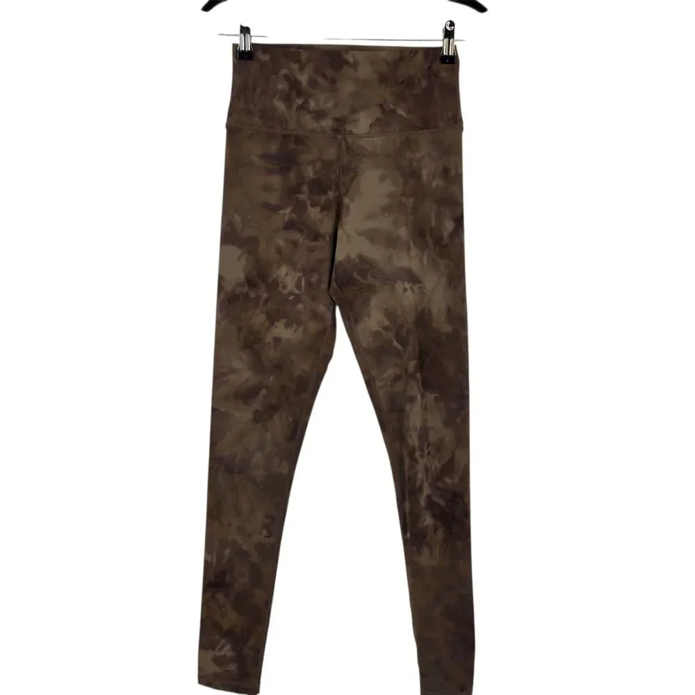 Glyder Brown Tie Dye High Waist Ankle Length Pure Yoga Pilates Leggings Size M